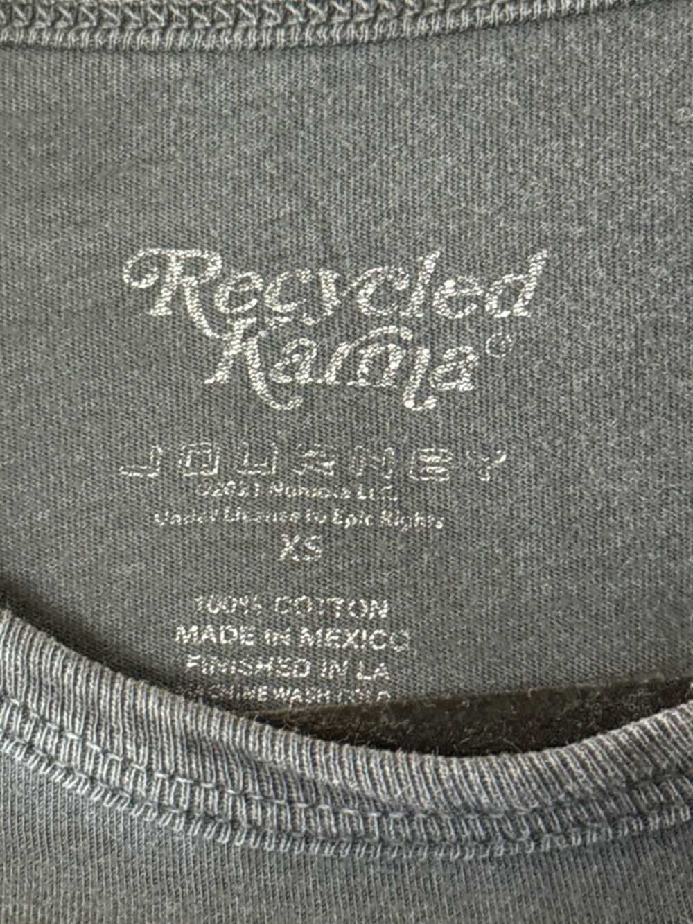 RECYCLED KARMA Journey Oversized Graphic Band Tee in Washed Black - Picture 3 of 4